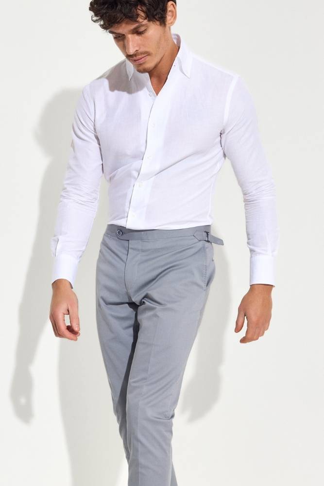 Xander Pant - Grey Blue Cotton Stretch