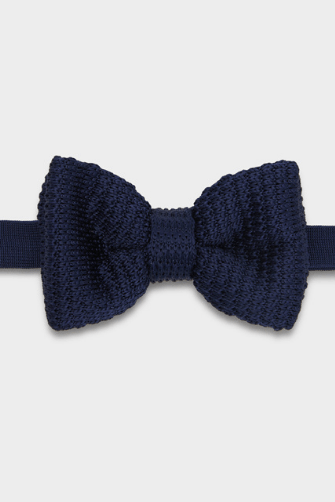 Ready-to-Wear Bow Tie - Navy Knitted Bow Tie