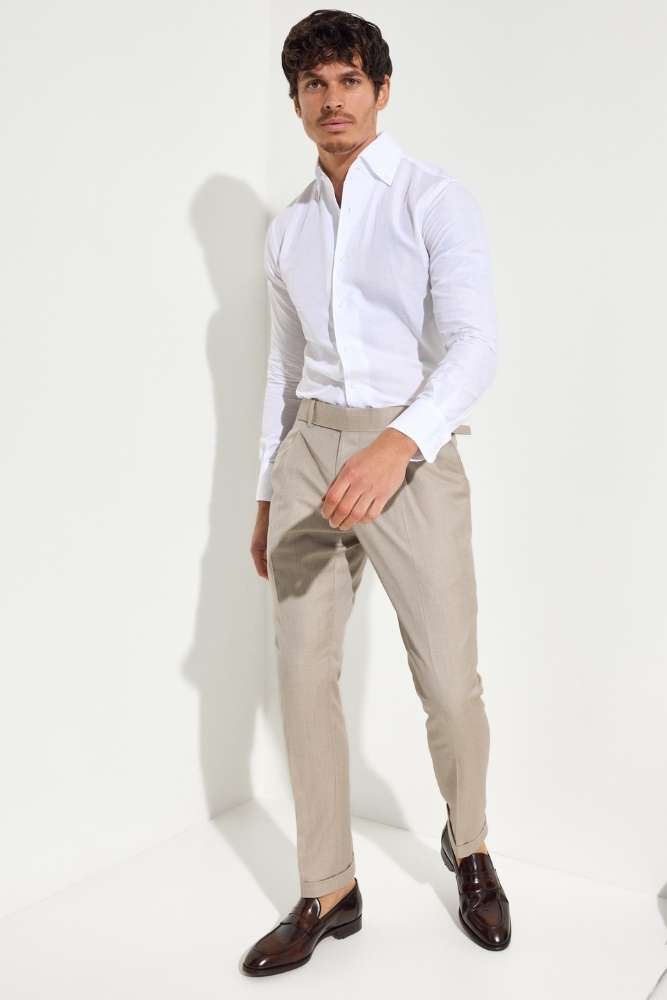 Saxon Shirt - White Cotton Linen