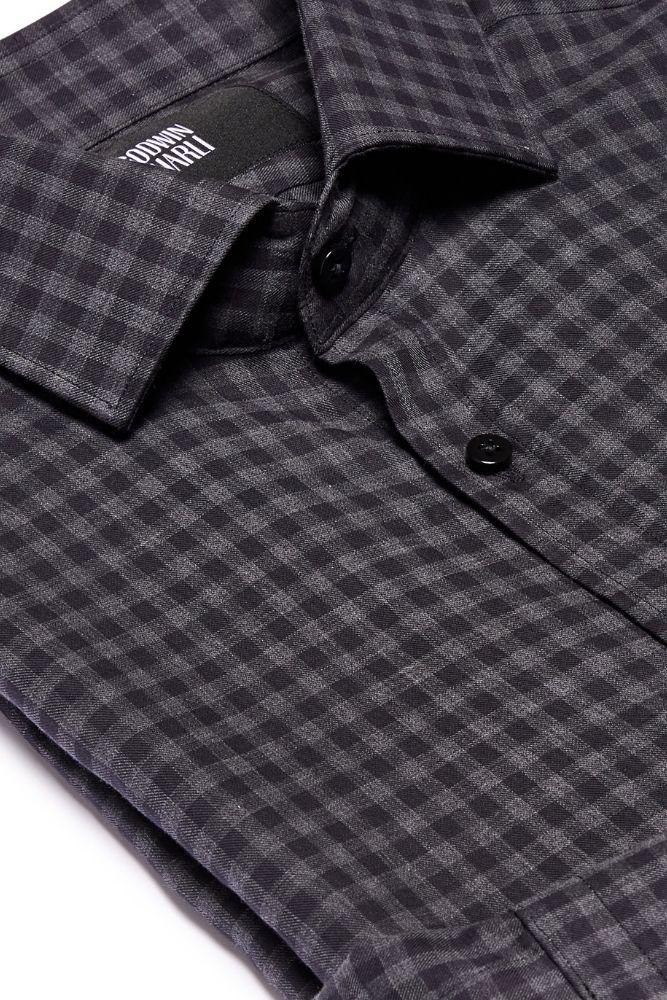 Ronan - Charcoal Check Cotton Casual Shirt