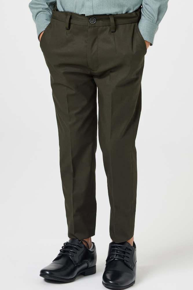 Bowie Chino Pants - Olive Cotton