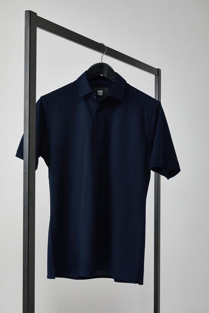 Magnus Short Sleeve Polo Top - Navy Cotton Pique