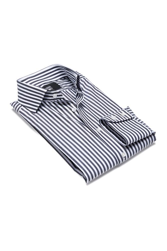 Pilot (BC) Shirt - Black White Pin Stripe