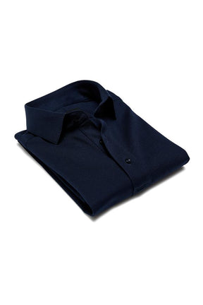 Magnus Short Sleeve Polo Top - Navy Cotton Pique