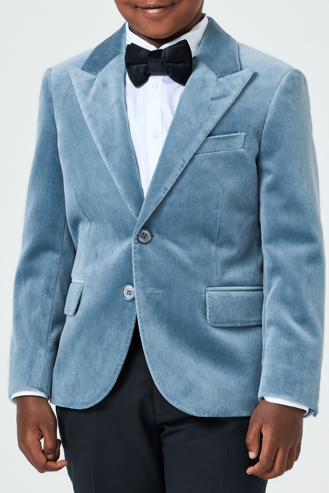 Freddy Piece Velvet Tuxedo Jacket - Ice Blue