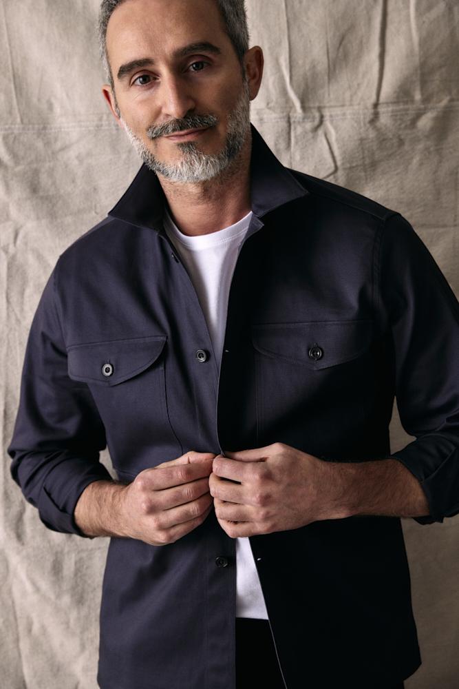 Stevie Overshirt - Charcoal Cotton Twill Stretch