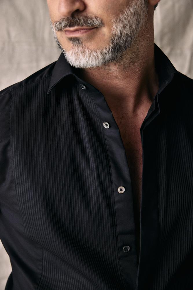 The Regis - Black Contrast Evening Shirt
