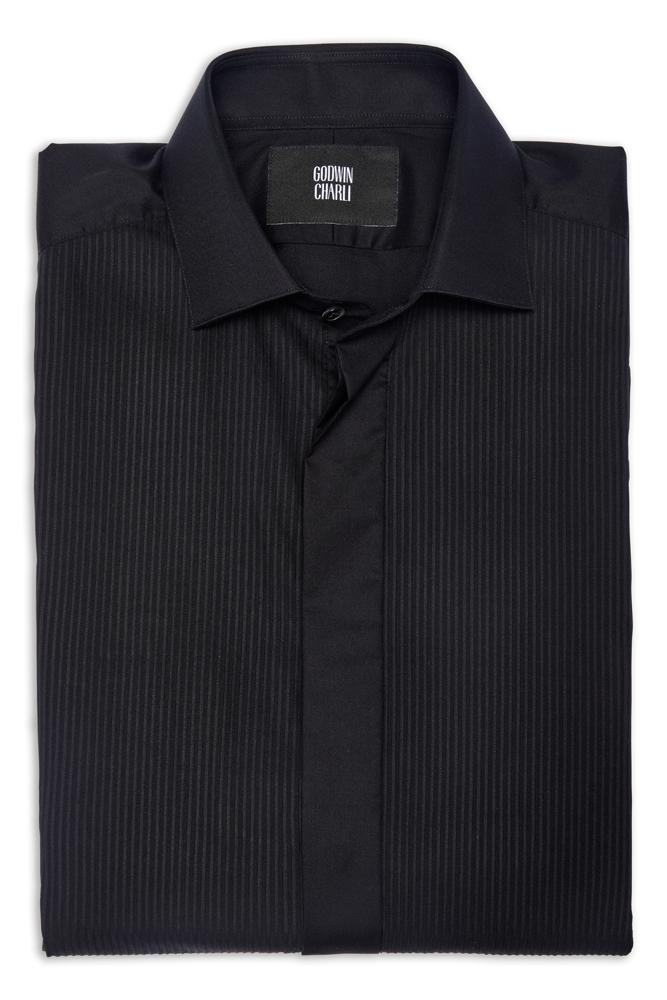 The Regis - Black Contrast Evening Shirt