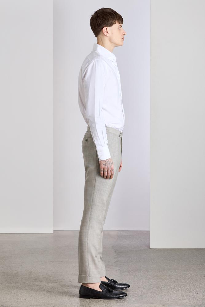 The Sacha Trouser - Light Grey Tropical Wool