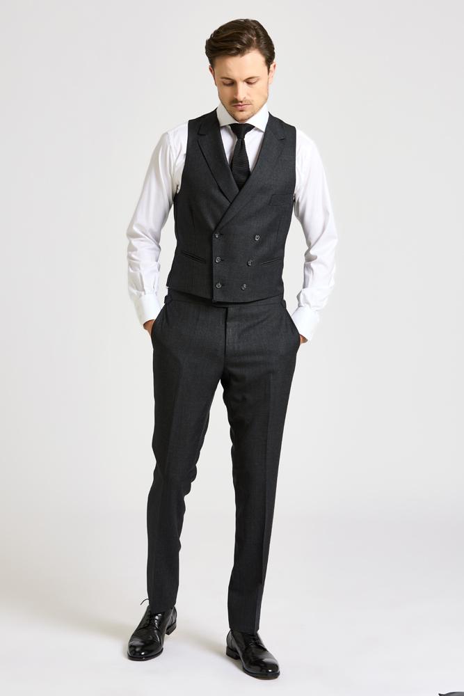 Sinclair DB Waistcoat - Charcoal Twist