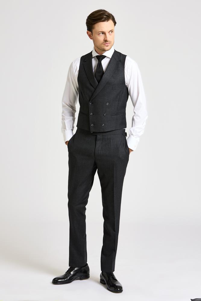 Sinclair DB Waistcoat - Charcoal Twist