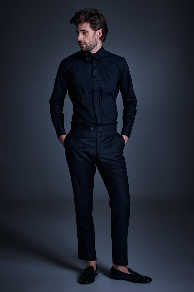 The Regis - Black Contrast Evening Shirt The Regis - Black Contrast Evening Shirt