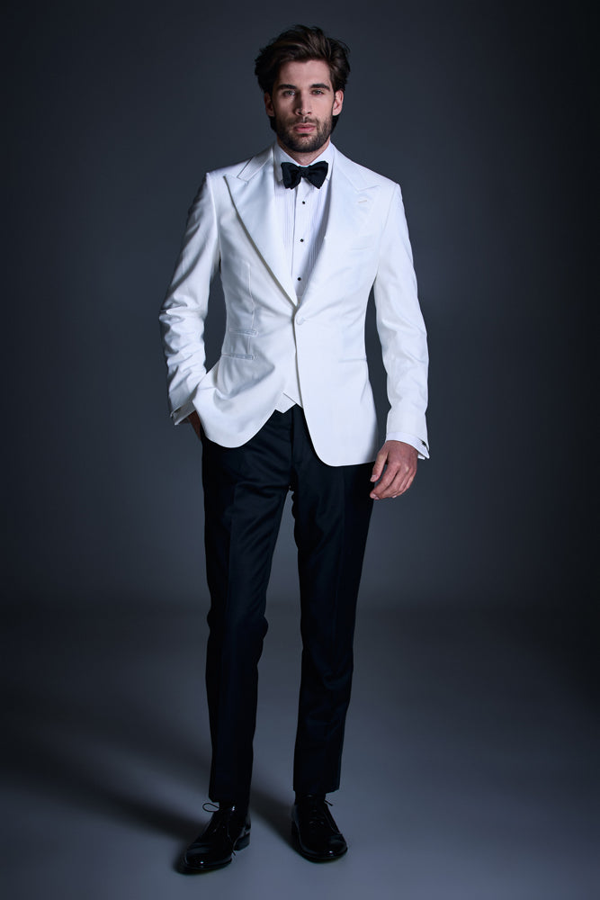 Samuel 11 Evening Jacket - Snow White Wool Blend