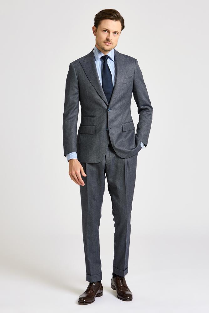 Jonah Suit - Steel Blue Herringbone