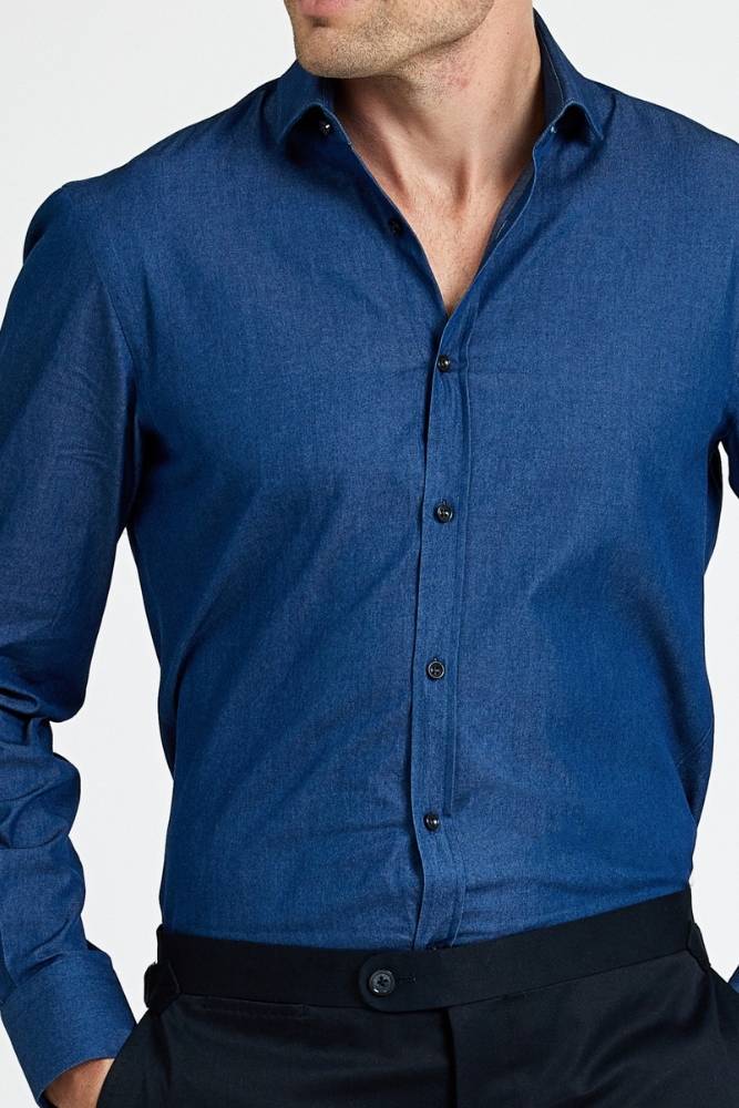 Ronan Super Lux (BC) Shirt - Dk Navy Denim Cotton