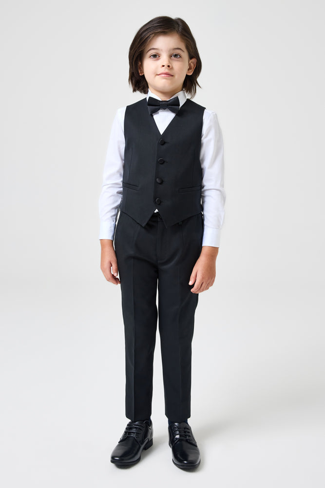 George 4 Button Vest - Black Tuxedo