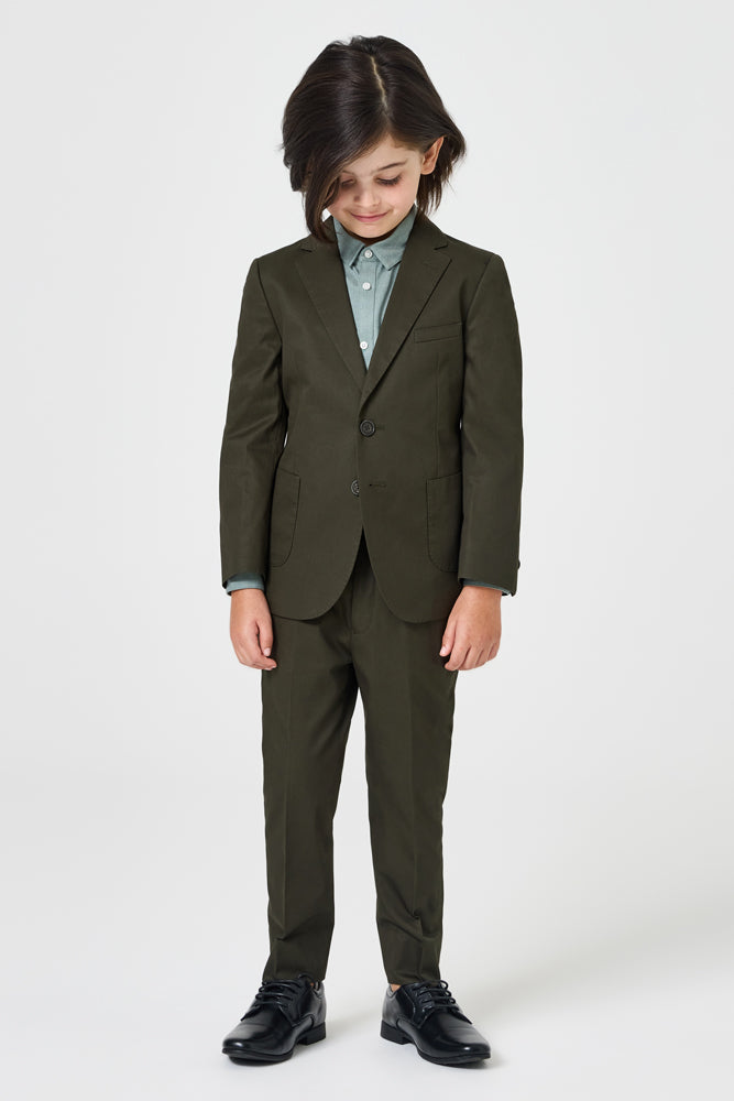 Hendrix 2 Piece Suit - Olive Cotton