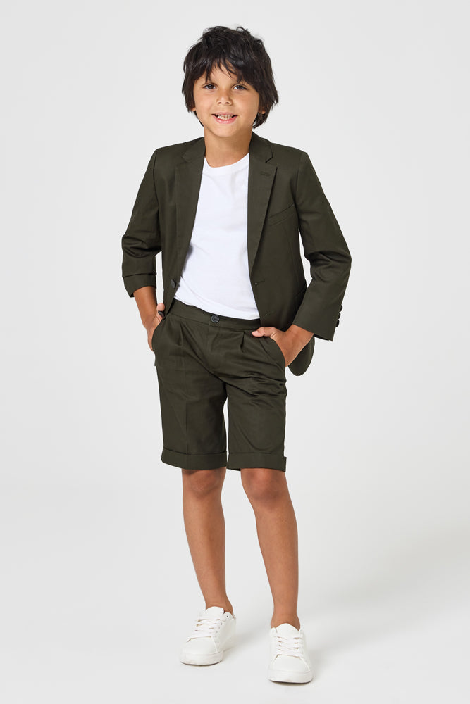 Urban Tailored Shorts - Olive Cotton