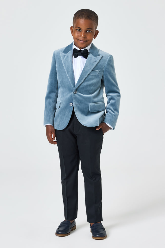 Freddy Piece Velvet Tuxedo Jacket - Ice Blue