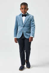 Freddy Piece Velvet Tuxedo Jacket - Ice Blue