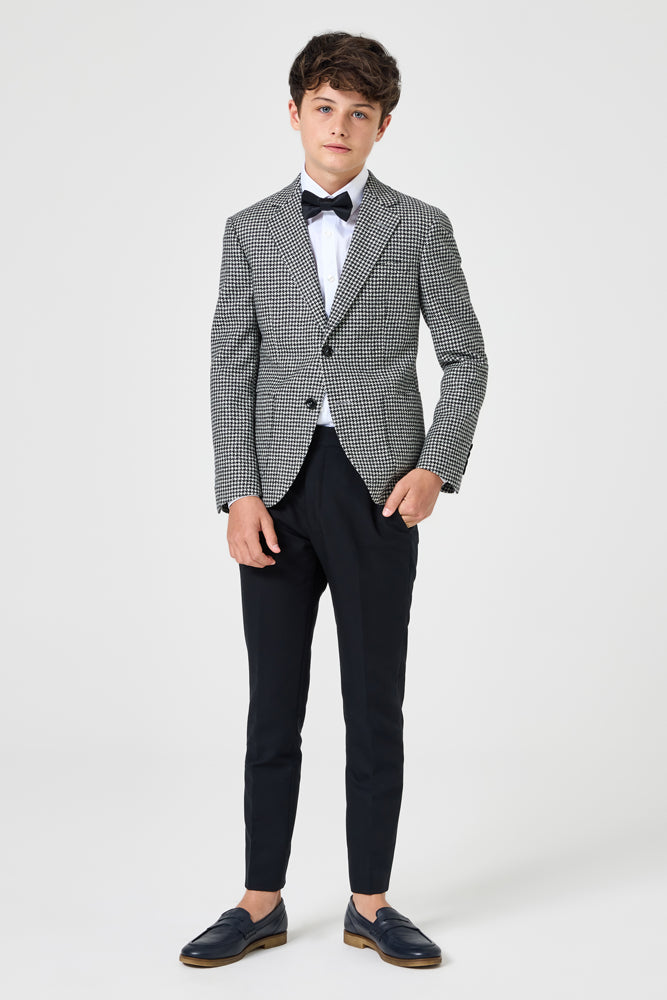 Hendrix Blazer - Black & White Houndstooth Wool