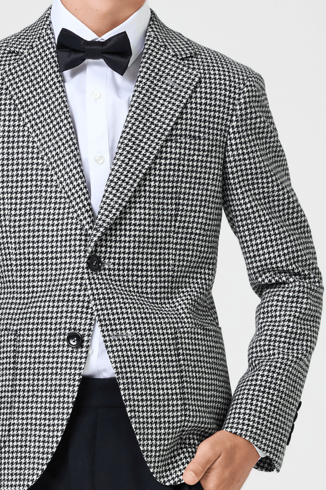 Hendrix Blazer - Black & White Houndstooth Wool