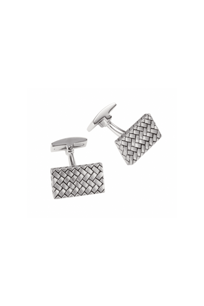 Premium Cufflinks - Sterling Silver Weave (295-90)