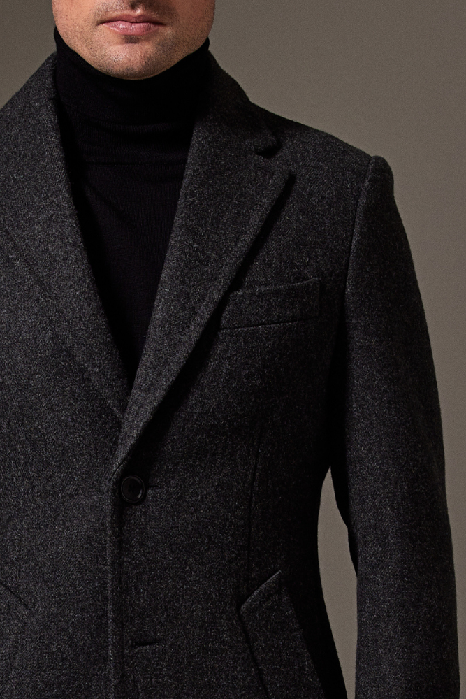 Maxwell Coat - Charcoal English Wool