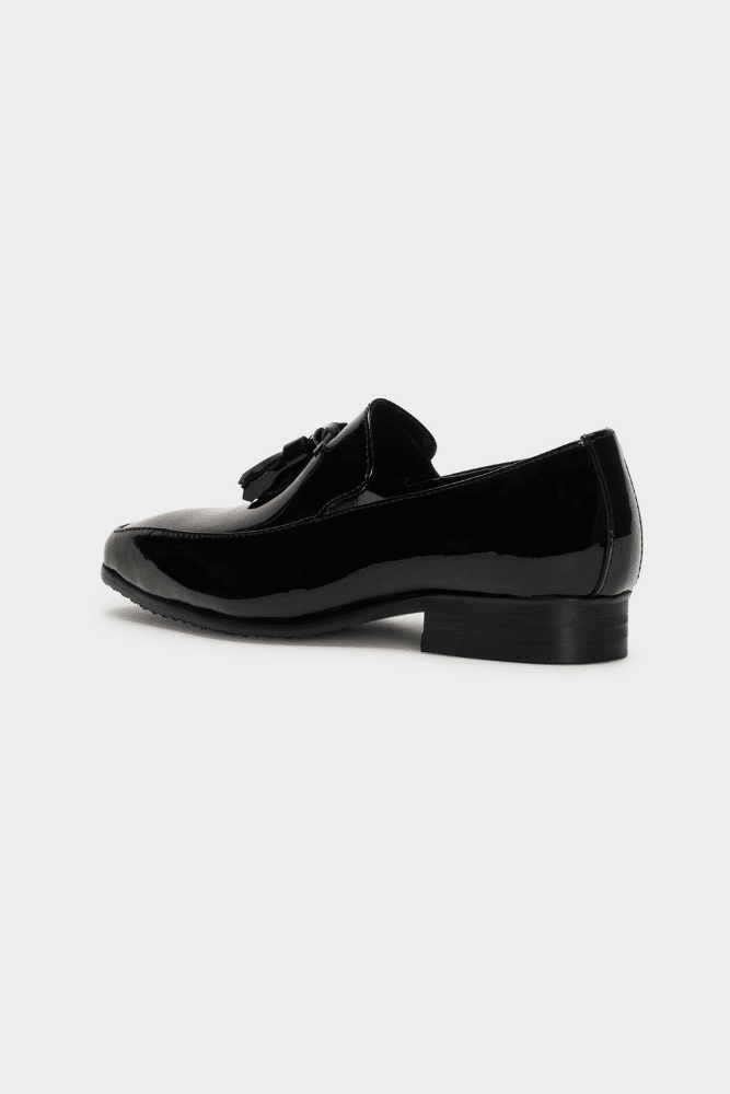 Alfie Tassel Loafer - Black Patent Leather for Kids