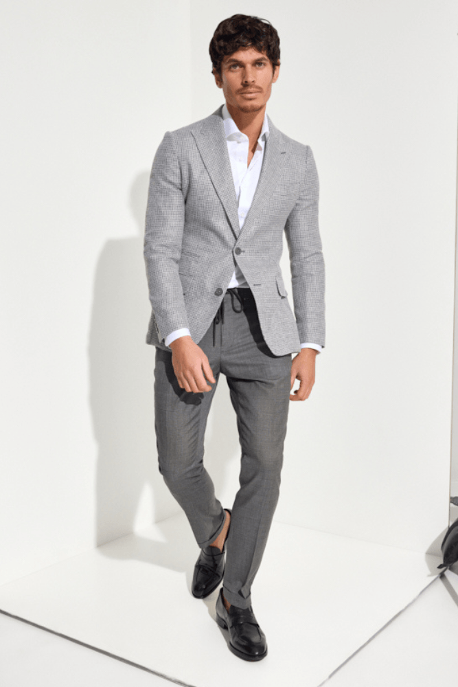 Jonah Blazer - Grey & White Basketweave