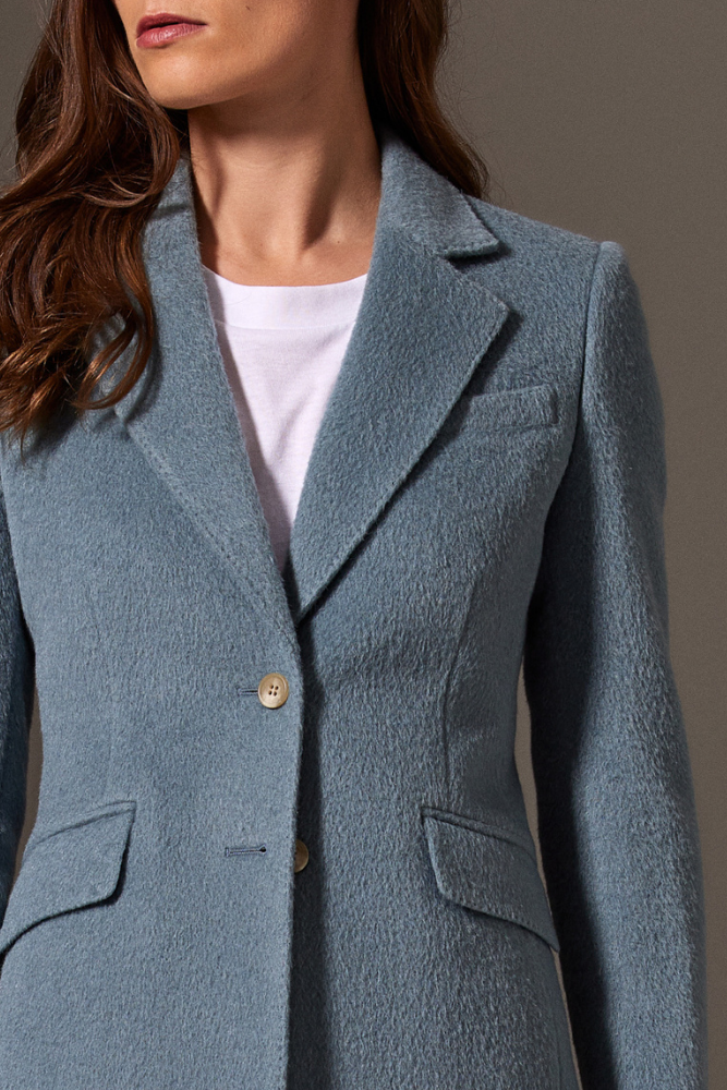 Lucia Jacket - Sky Blue Wool & Alpaca