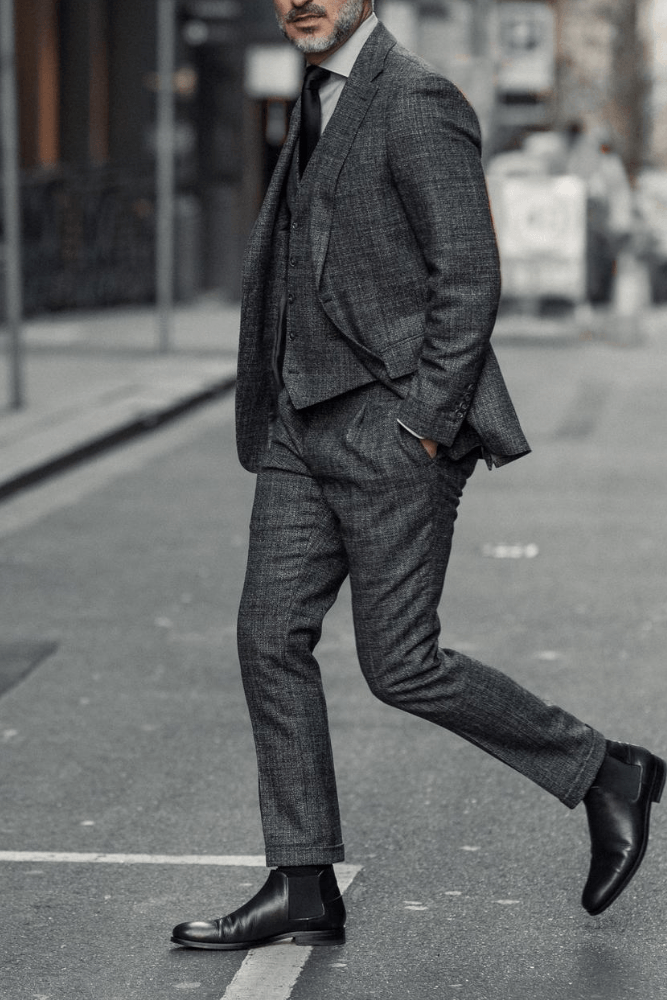 Greyson Suit - Black White Tweed