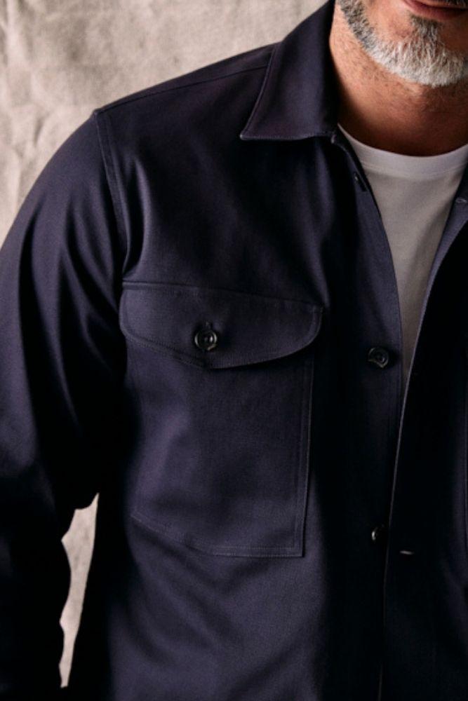 Stevie Overshirt - Charcoal Cotton Twill Stretch