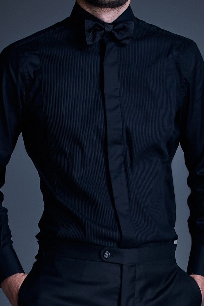 The Regis - Black Contrast Evening Shirt