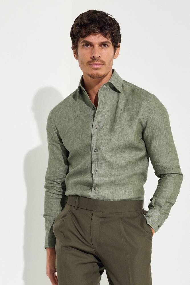 Cooper Shirt  - Army Linen Shirt