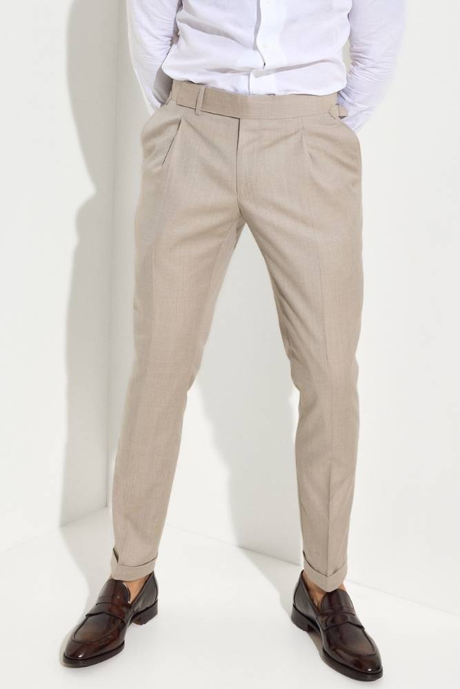 Milan Trouser - Sand s130 Wool