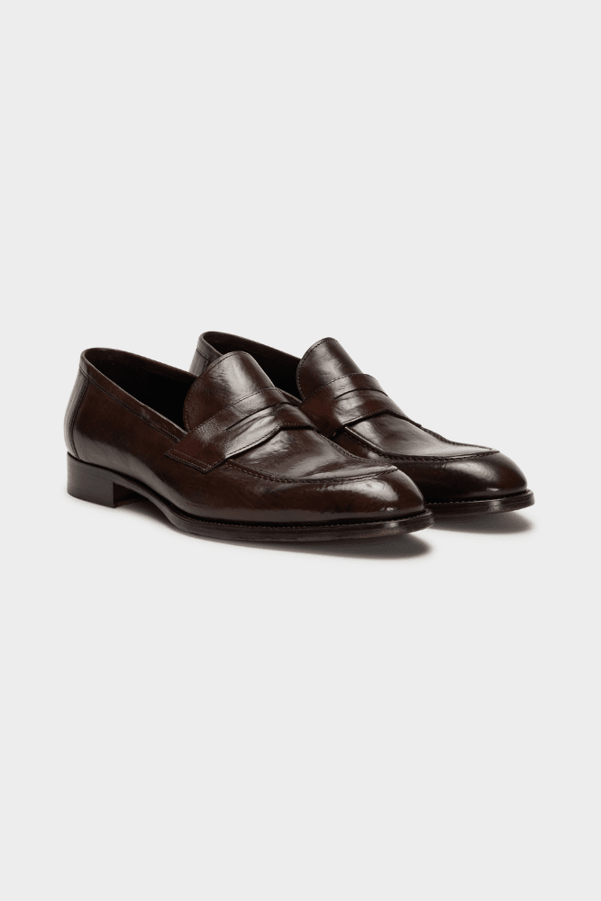 124 x Godwin Charli Loafer - Dark Brown Italian Nappa Leather