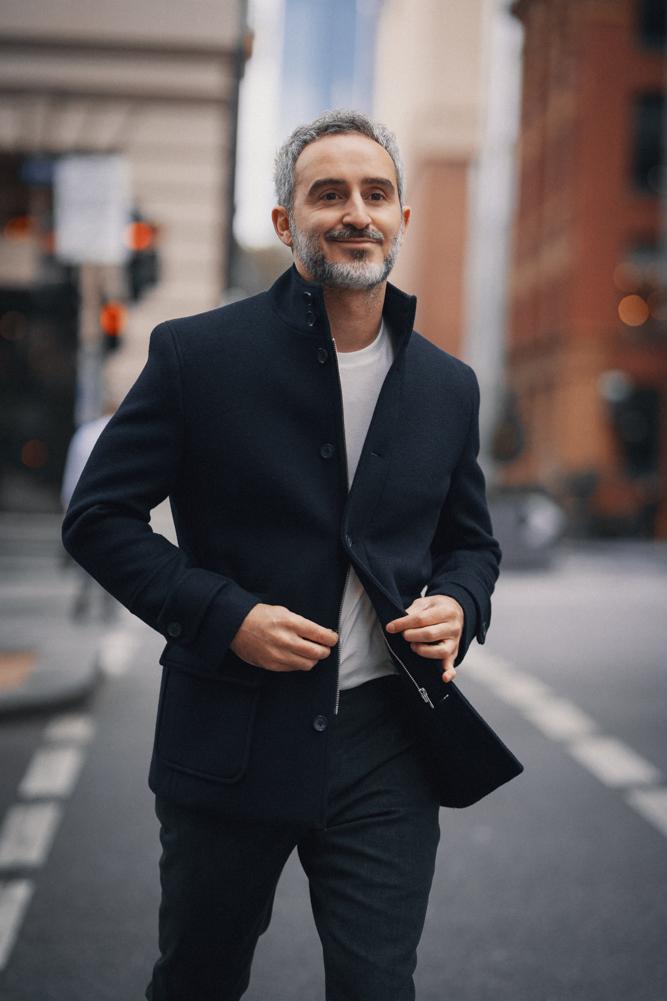 Hunter Safari Coat - Navy Wool 465