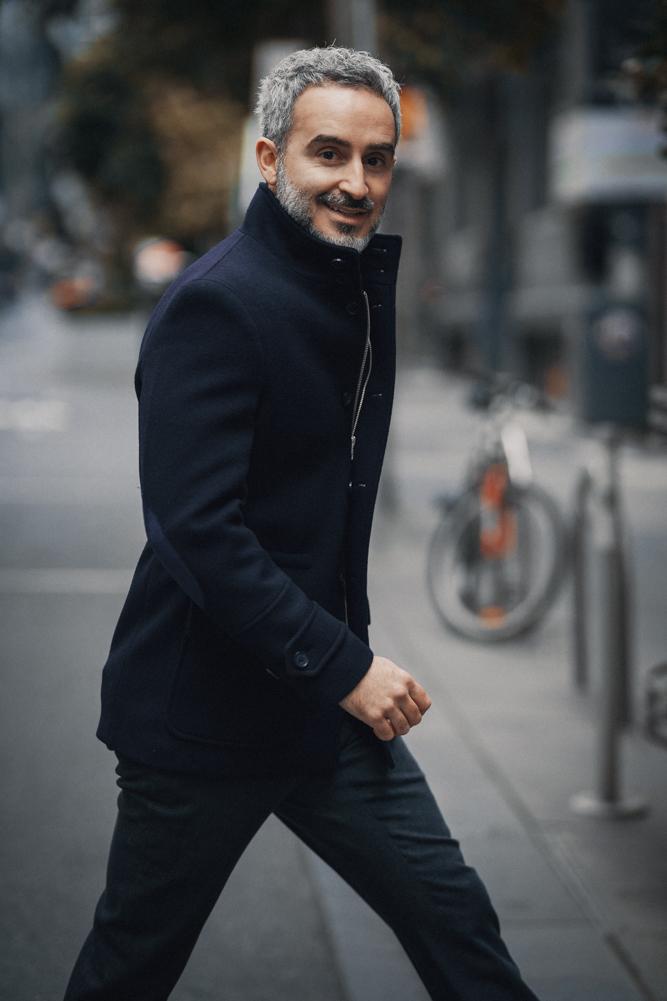 Hunter Safari Coat - Navy Wool 465