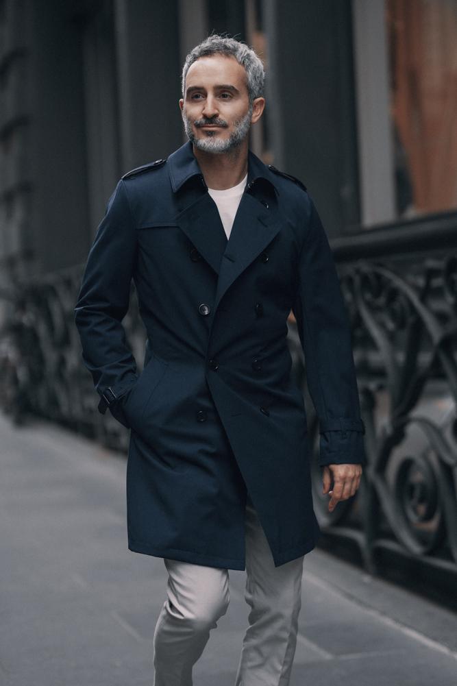 Theodore Trench Coat - Opti-Tech Navy Wool