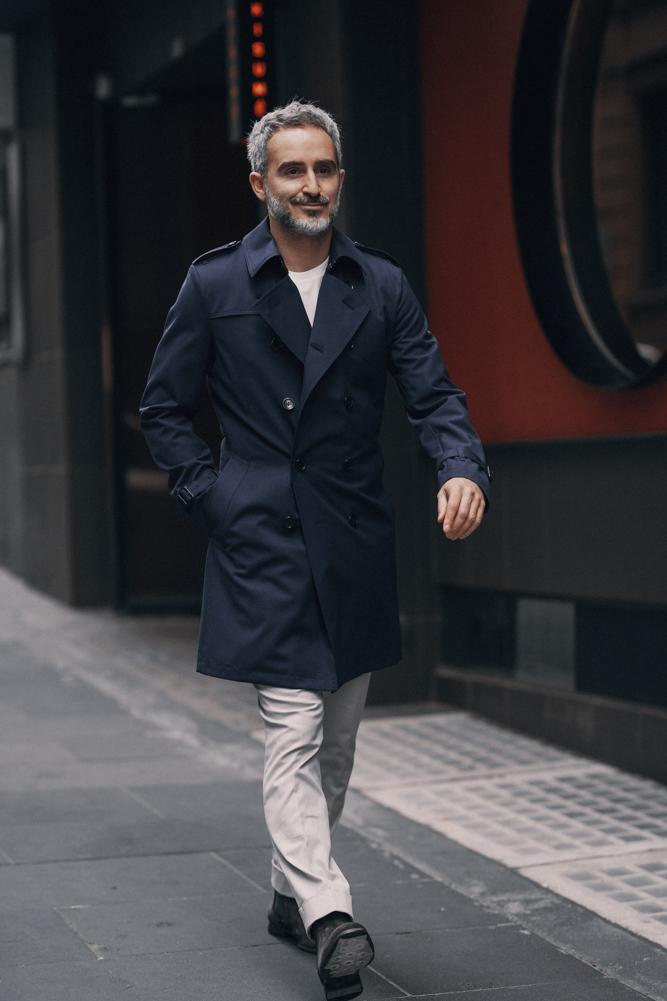 Theodore Trench Coat - Opti-Tech Navy Wool