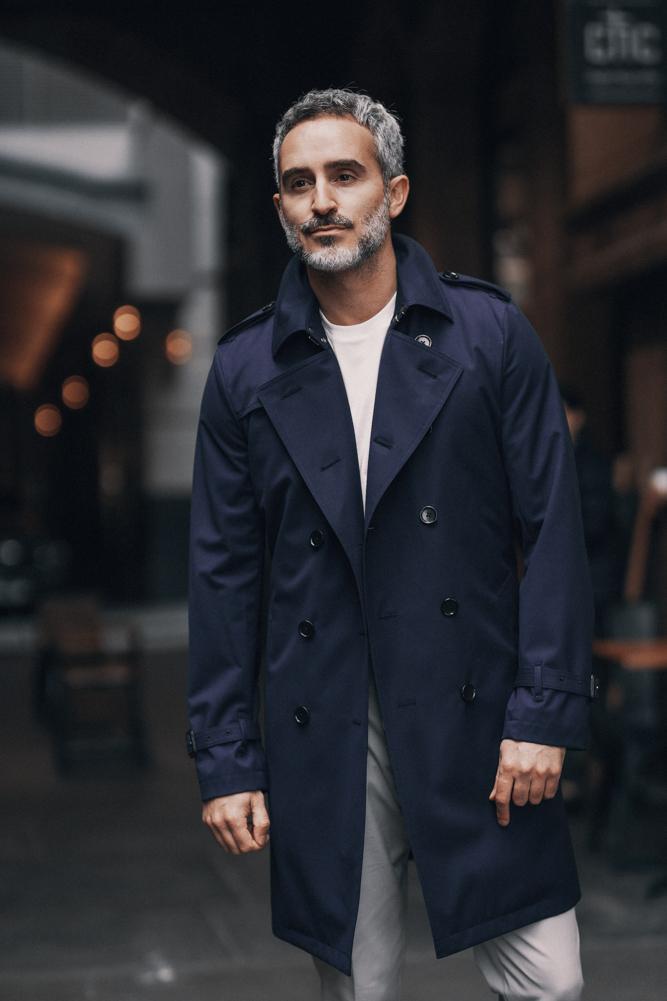 Theodore Trench Coat - Opti-Tech Navy Wool