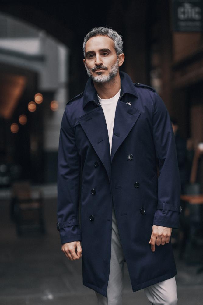 Theodore Trench Coat -  Opti-Tech Navy Wool