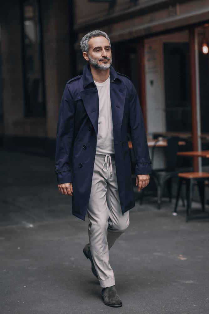 Theodore Trench Coat - Opti-Tech Navy Wool