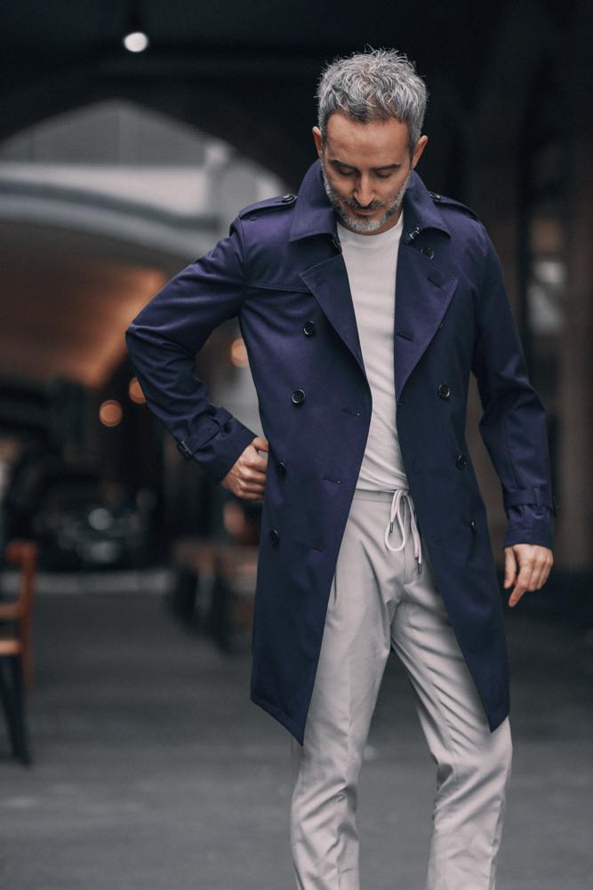 Theodore Trench Coat - Opti-Tech Navy Wool