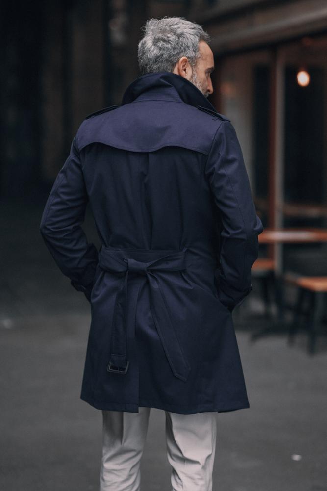 Theodore Trench Coat -  Opti-Tech Navy Wool