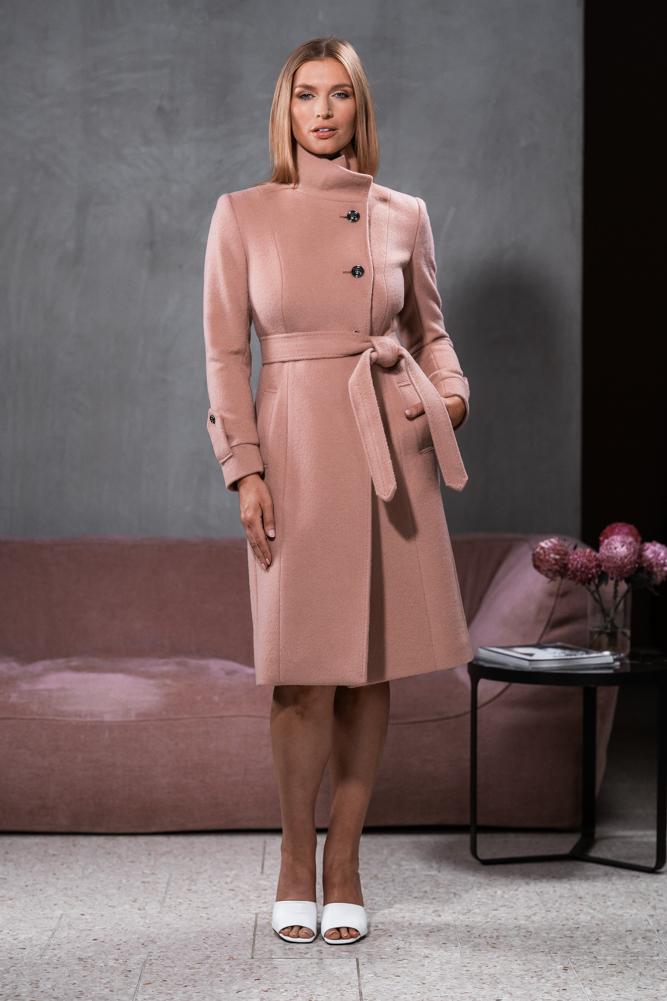 Tayla (Long) Coat - Ballet Pink Angora and Wool