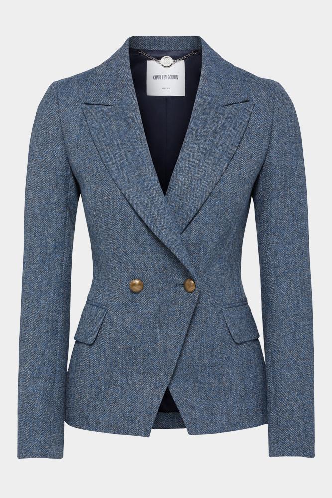 Ariana Jacket - Light Blue Tweed