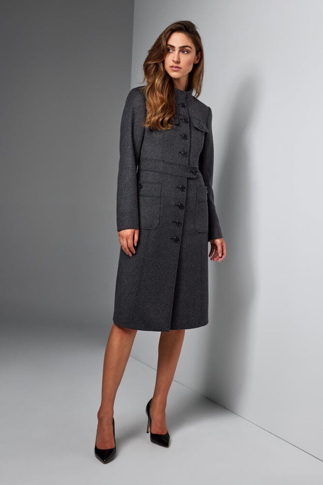 Gisele Coat - Dark Grey Wool Cashmere