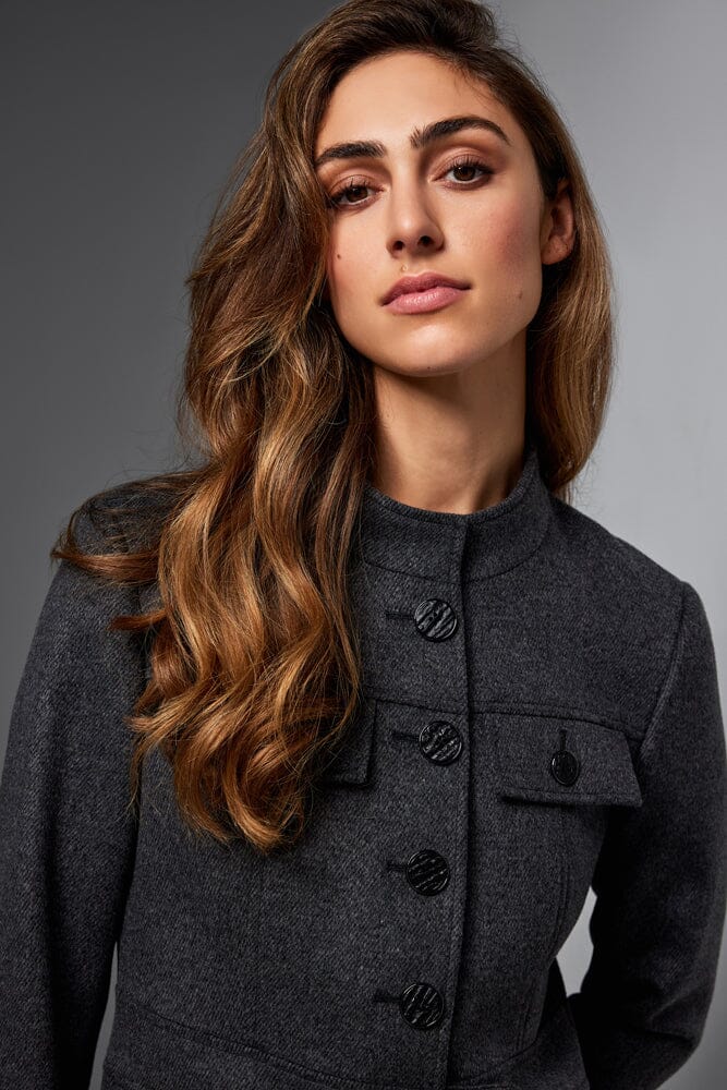 Gisele Coat - Dark Grey Wool Cashmere